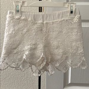 White cotton girls shorts